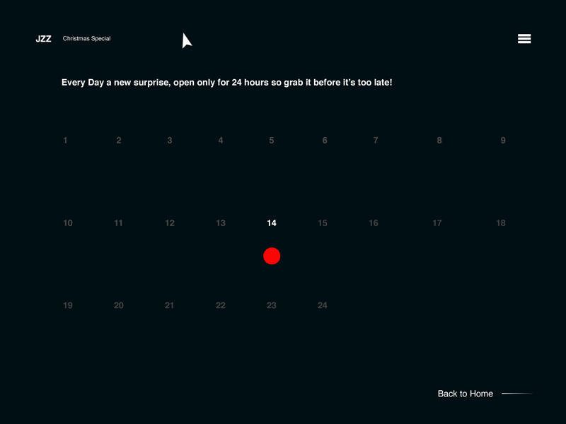 038 Calendar | 100 Days of UI Design calendar christmas dailyui dark music theme uidesign web design