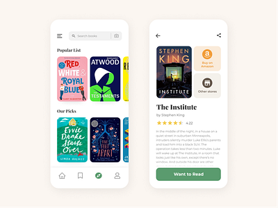 Book Social Catalog app concept