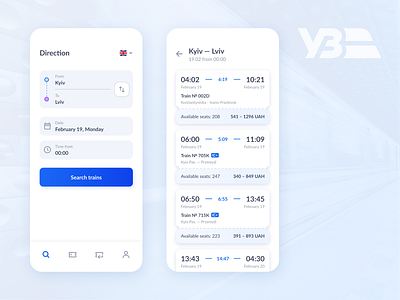 Train tickets app concept app blue booking catalog clean design minimal modern ticket booking tickets ui ux