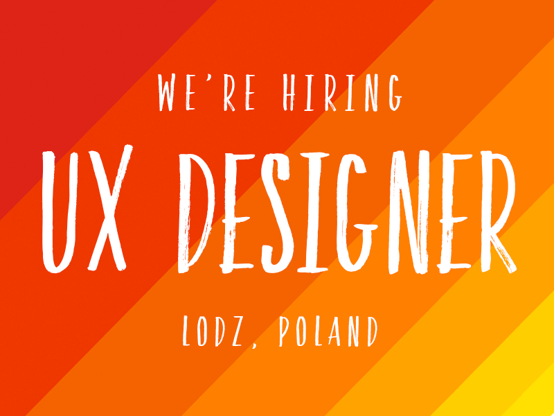 We're hiring! design designer graphic hiring job lodz poland ui ux work