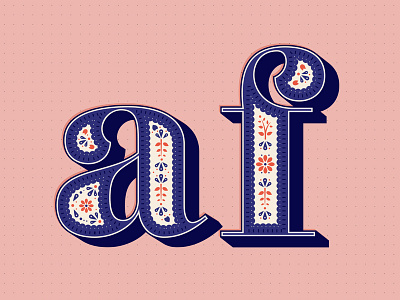 Letters AF design illustration lettering art typography vector
