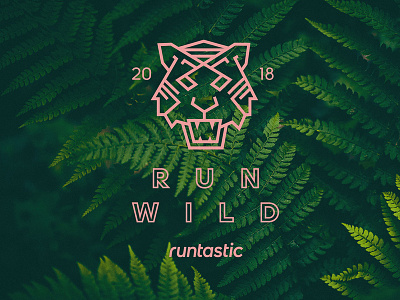 Run Wild branding design flat icon illustration logo runtastic tiger type typography vector