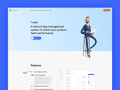 Toggler. Landing page. adobe xd landing page