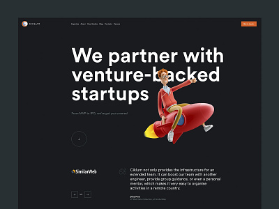 Landing page concept adobe xd ciklum concept dark landing page