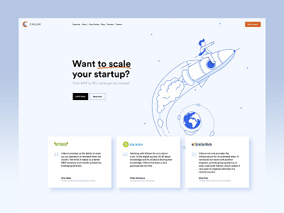 Startup landing page