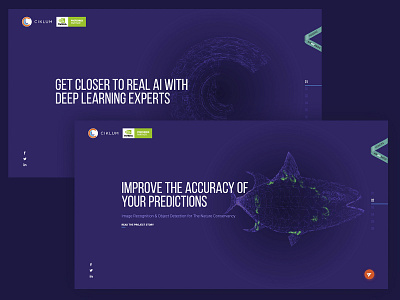Deep learning landing page 3d animation blender landing page ui ux web design