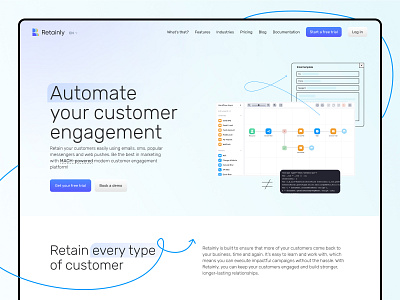 Retainly website figma landing page marketing automation ui web design