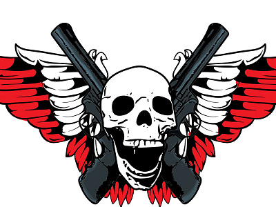 Skullcrest guns skull wings