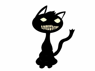 Catevil black cartoon cat character