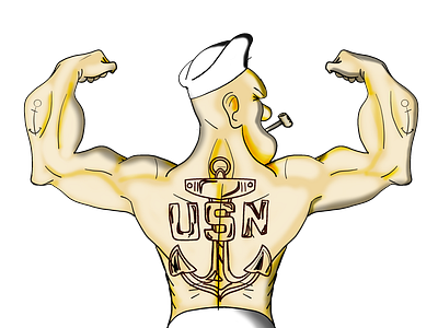 Popeye Navy tattoo illustration navy popeye