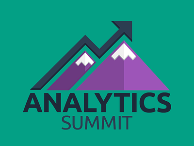 Analytics Summit Redux chart flat logo mountains peak summit