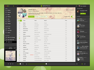Spotify iOS 7 Inspired OSX App app desktop flat ios7 music osx spotify