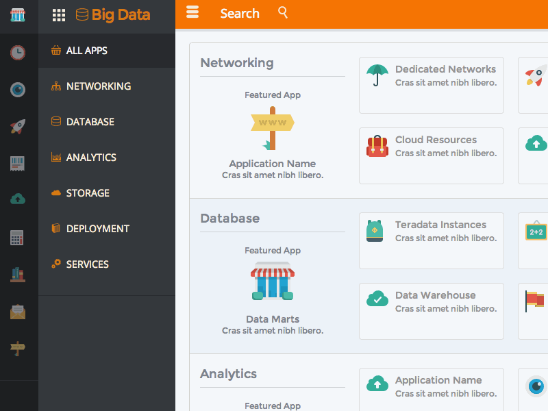 Big Data App Store [Gif] app bigdata bootstrap dashboard flat gif icomoon nopsd svg ui ux