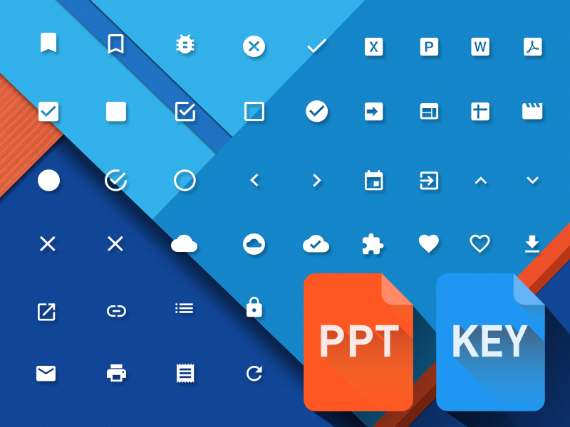 Material Design Powerpoint & Keynote icons download free icons key material design ppt shapes