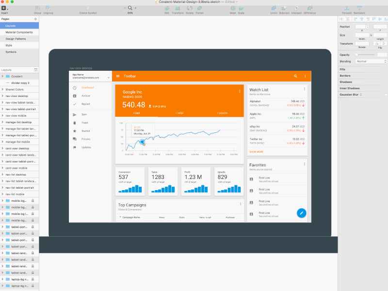 Covalent Material Design Sketch Template [Free download] charts components free material design sketch teradata ui kit