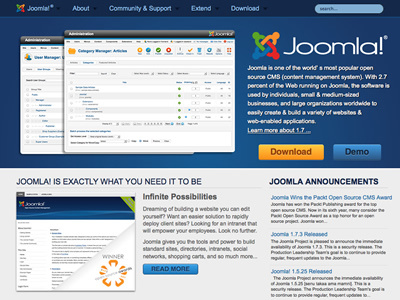 Joomla.org homepage website