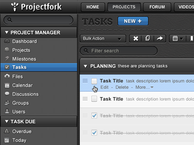 Carbon Projectfork 4.0 Concept app joomla projectfork projects tasks ui
