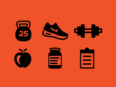 Health Bites gym health icon set icons vector