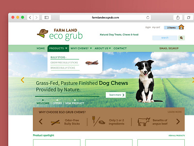 Eco Grub dog eco green vector website