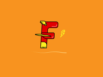 F is for The Flash alphabet dc flash letter the super letters type typography