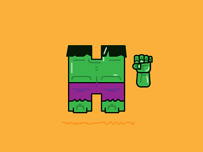 H is for Hulk comics hulk icon logo marvel the incredible hulk the super letters vector
