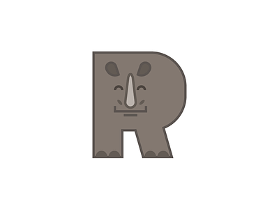 Rhino alphabet animal alphabet letter letters rhino vector