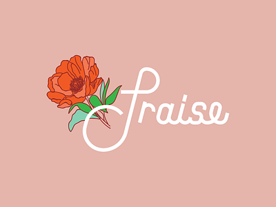 Praise branding flower logo peony pink type typeography