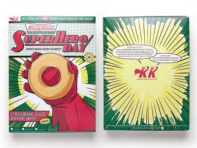 Krispy Kreme Super Hero Day art direction doughnut illustration packaging super hero