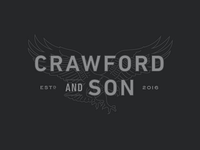 Crawford & Sun Branding bar branding eagle identity logo restaurant stack
