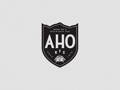 AHO RFC athletics crest logo rugby seal shield sports team