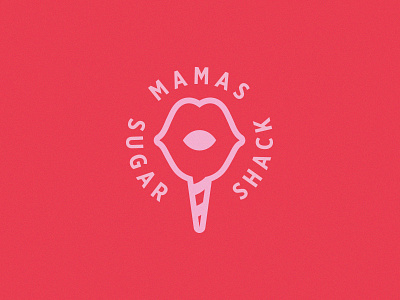 Sugar Lips Cone blue branding identity logo pastel red retro sugar sweets white