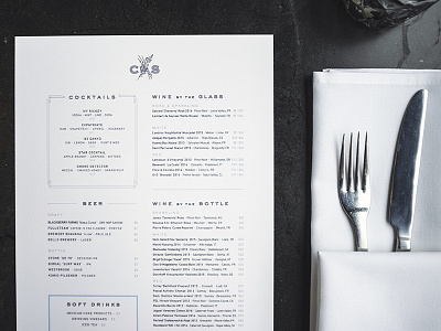 Crawford & Son branding hospitality identity menu reserve restaurant tattoo