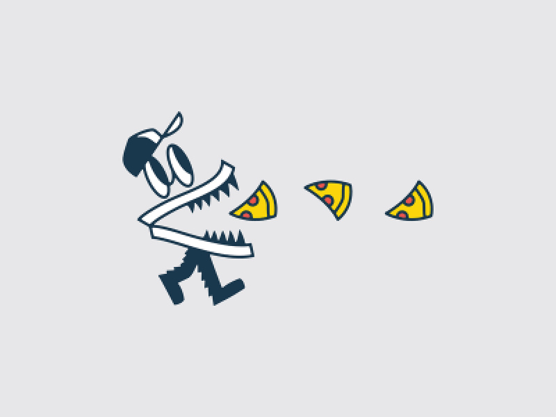 Pizza Box Monster branding chomp gif identity oakwood pizza raleigh slice