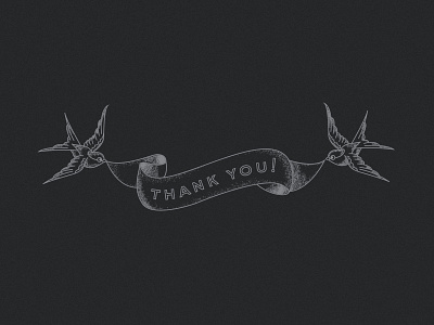 C&S Thanks banner black and white branding hospitality monochromatic postcard restaurants swallow thank you