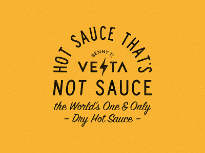 Vesta Tagline Sketch badge branding dry food hot sauce product seal sticker tag yellow