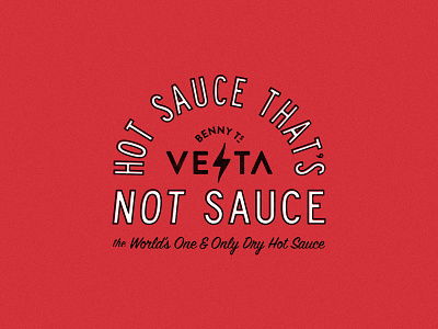 Vesta Tagline Sketch 2 badge branding dry food hot sauce product red seal sticker tag