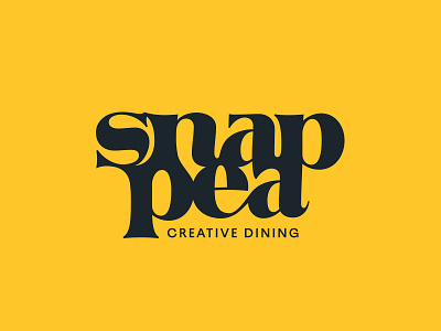 Snap Pea bold branding catering cursive dining food hospitality identity logo yellow