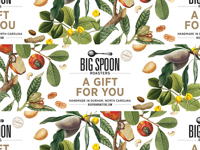 Big Spoon Roasters Gift Wrap botanical food hospitality natural nuts package design packaging