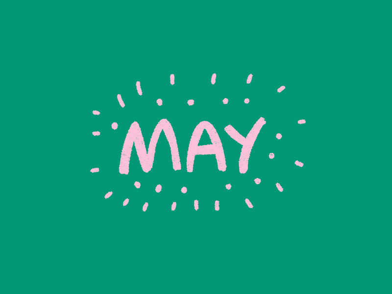 Happy First of May animation fun gif hand drawn may spring typography