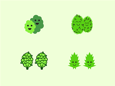 Buddies branding cannabis cute faces flat happy illustration logo round