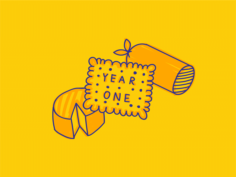 Big Ass One birthday celebration cracker event food gif icon illustration