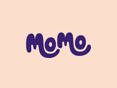 Momo Logo 70s custom hand drawn lettering logo retro type typography wordmark