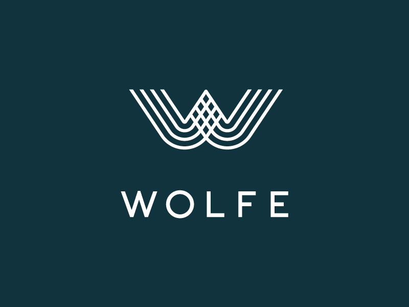 Wolfe Interior Design Logo typography interior design custom emblem wordmark monogram logo branding