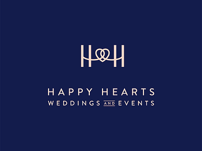 Happy Hearts Logo branding emblem events heart logo love monogram typography wedding