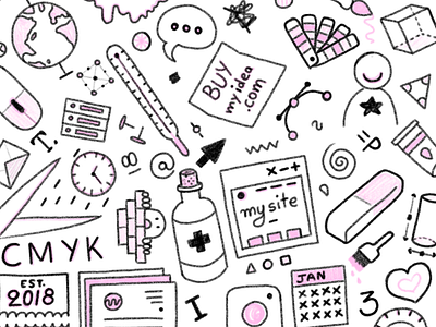 The Design Clinic Pattern event hand drawn icons illustration pattern sketch