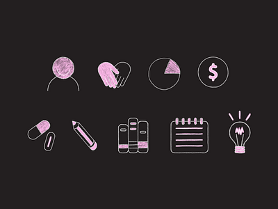 The Design Clinic Icons education event hand drawn icons illustration learning sketch
