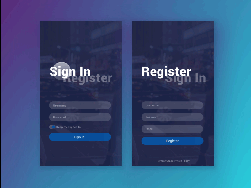 Sign In daily form motion signin signup ui