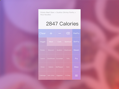 Daily UI Day 4 - Chinese Food Calorie Calculator