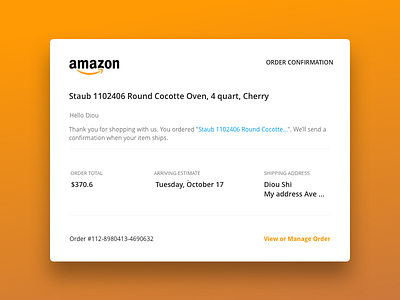 Email Receipt concept design