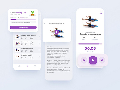 LunaCare Exercises app interface physician therapist ui ux